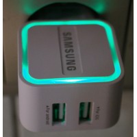 PLE202N Блок питания 2 USB "Samsung" 5V-3.1A ( С подсветкой )
