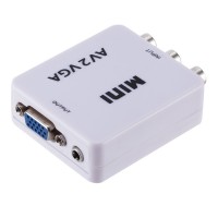 Mini AV2VGA Адаптер video AV в VGA конвертер аудио видео сигнала AV2VGA преобразователь