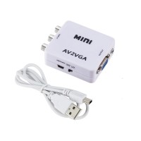 Mini AV2VGA Адаптер video AV в VGA конвертер аудио видео сигнала AV2VGA преобразователь