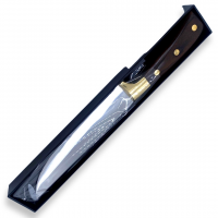 TA308 Золотой , Нож кухонный Дамасская сталь, длина лезвия 18 см.