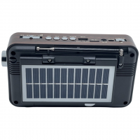 HR-S521BT Аккумуляторный Радиоприемник с Bluetooth/USB/SD/ Фонарик, с солнечной панелью