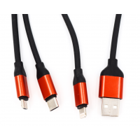 USB Кабель 3в1 Type-C, Micro, Lightning 1200mm