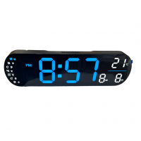 X5502 Синие Настенные электронные часы с датой, температурой