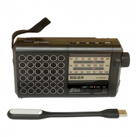 M-9001BT-S Аккумуляторный радиоприемник с блютузом/USB/TS/USB фонарик, с солнечной панелью