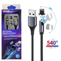 MRM-540i USB Кабель Lightning 1000mm (магнитный-тканевый) 540 градусов