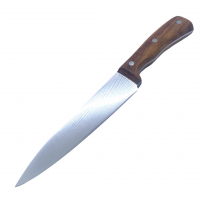 303 (дерево)  Нож кухонный Дамасская сталь, длина лезвия 18X4 см. с деревянной ручкой