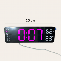 X5503 Настольные электронные часы / температура / дата / влажность, розовые