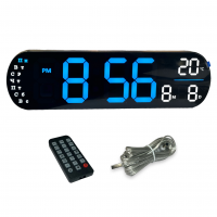 X5502 Синие Настенные электронные часы с датой, температурой