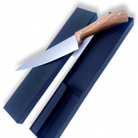 TA 8 ( дерево- повар) Нож кухонный Дамасская сталь, длина лезвия 20X5 см. с деревянной ручкой
