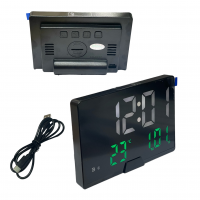 X6627-Черные Электронные настольные часы с датой и температурой