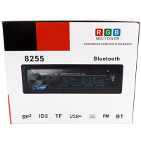 8255-RGB Магнитола+Bluetooth+USB/TF+AUX+Радио 60Wx4/7 цветов подсветки