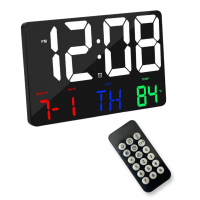 X0717-Цветные Настенные электронные часы с датой, температурой и влажностью