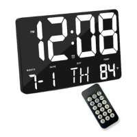 X0717-Белые Настенные электронные часы с датой, температурой и влажностью