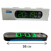 X5502 Зеленые Настенные электронные часы с датой, температурой
