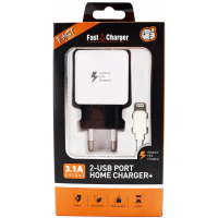 F17i СЗУ 2 USB 3.1A блок питания +USB кабель Lightning