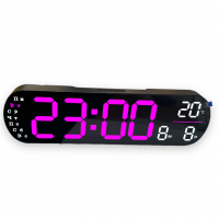 X5502 Розовые Настенные электронные часы с датой, температурой 